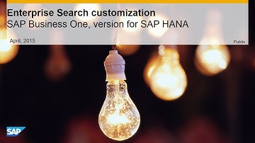 Enterprise Search Customization in SAP Business One, version for SAP HANA