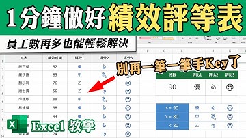 Excel的IF函數超好用，1分鐘就能完成績效評分表，員工再多也不怕｜客服花路米EP105 Office好好玩 Excel教學