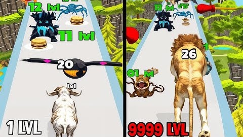 Animal Run Transform Evolution game in MAX LEVEL ⭐ Animal Runner Game  ( PART - 02 )