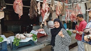 جولة مدبح السيدة زينب 🐮واسعار فواكة اللحوم 😉لحمة راس كوارع طحال فشة كرشة عكاوي🐄🏃