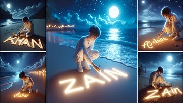 Create Viral Beautiful Beach Boy with Name photo editing | Trending photo editing | bing creator ai