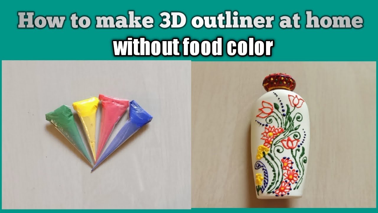 How to make 3D outliner at home without food color/homemade 3D outliner
