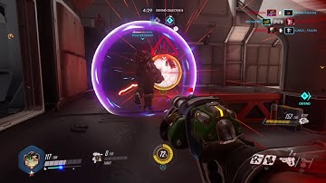 Overwatch: Zarya team blocking D.Va ultimate