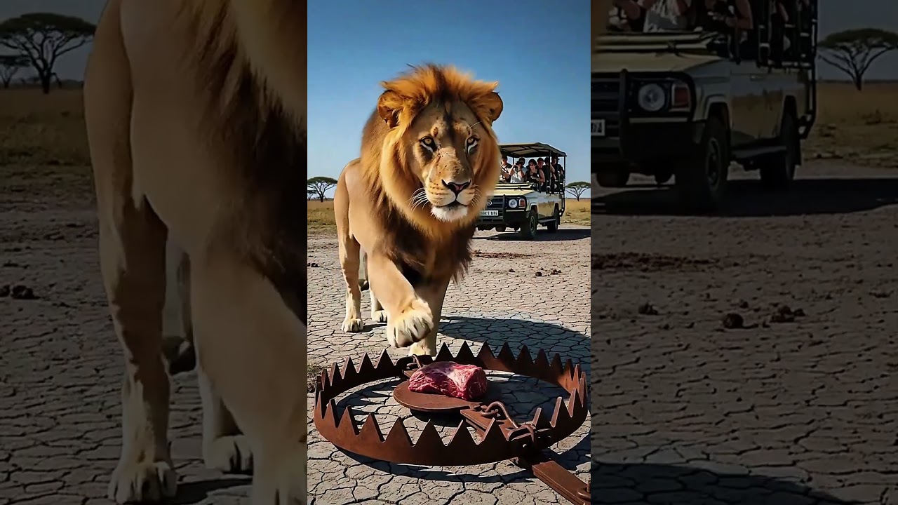👉 Leão Preso em Armadilha Será que Ele Vai Conseguir Escapar? 🦁🥩❓