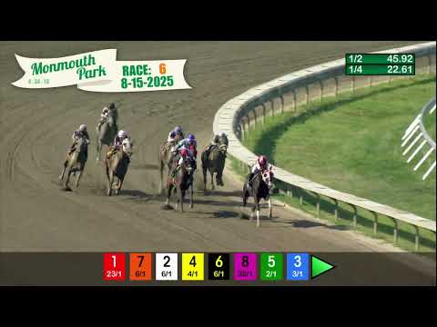 video thumbnail for MONMOUTH PARK 08-15-2025 RACE 6
