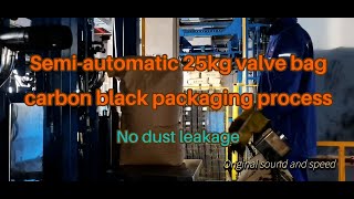 Original sound and speed | Semi automatic 25kg valve bag carbon black packaging | No dust leakage