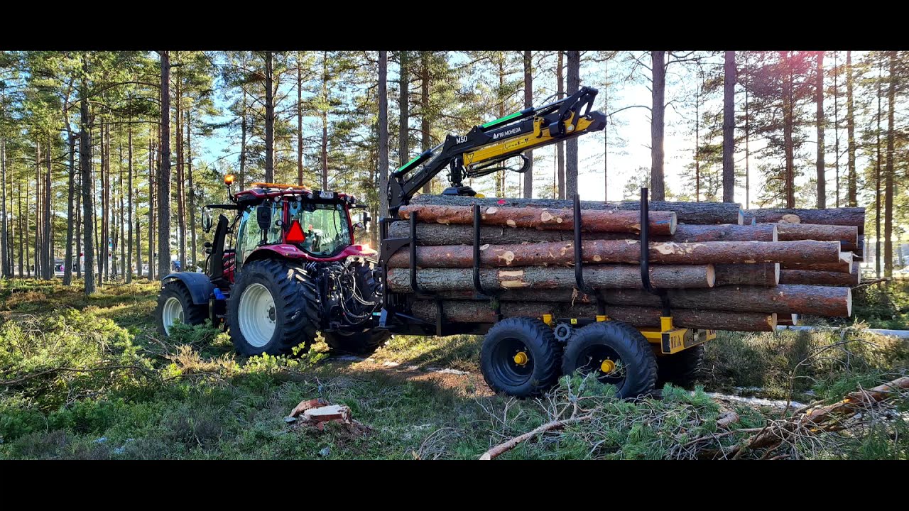 Valtra N134 Active with Moheda 121 4wd M50. + Husqvarna 550XP action.