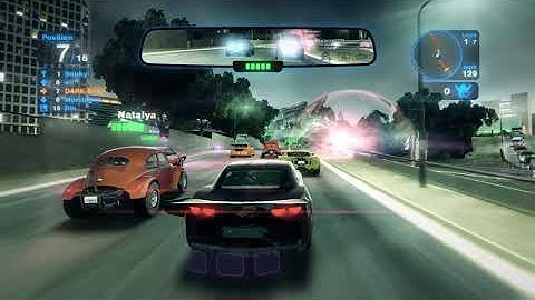 Blur game multiplayer 3 players and 12 bots - Racing - LA Downtown - Victory! 😎