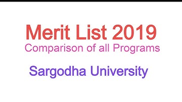 Part 1: University of Sargodha Merit List Bachlors BS