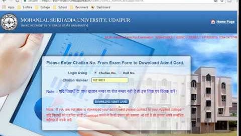 How To Download MLSU Exam Admit Card 2018 On MLSU Examination Form Portal