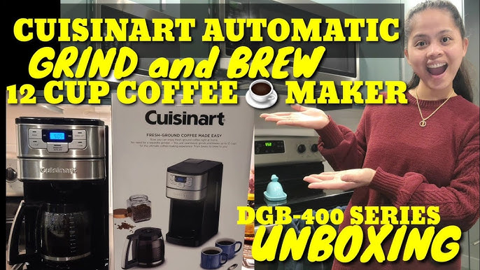 Cuisinart 12 Cup Automatic Grind & Brew Coffeemaker, Black, DGB-400 