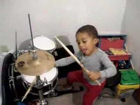 2 Yr. Old Ryan Woodie Playing the Drums