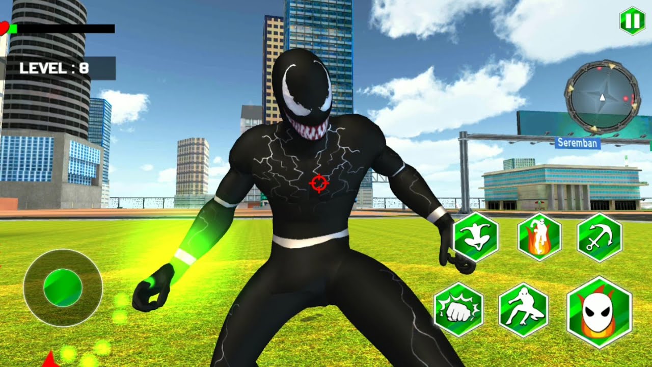 Venom Spider Rope Hero Man Gangster Crime City Battle - Spider City Rescue Battle | Android GamePlay