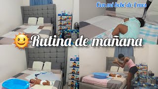 Mi rutina de mañana | con mi bebé de 1 mes| Mamá primeriza