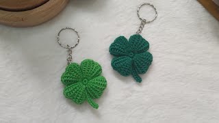 Crochet Lucky Four-Leaf Clover 🧶🍀 #handmade