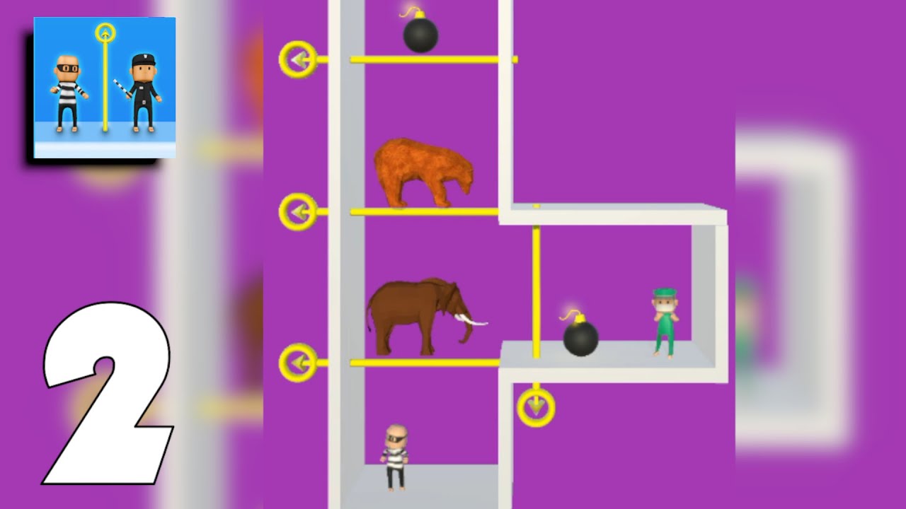 Pin Police: Pull the Pin & Catch the Thief Gameplay Part 2 Levels 51-100 (Android,iOS)