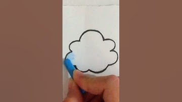 How to draw a cloud |cloud drawing with number 3 #drawing #art #shorts #youtubeshorts #shorts
