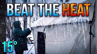 Winter Camping in a Snowstorm: Couple + Solo Hot Tent Camping (Diesel Heater Test)