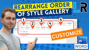 MS Word: Rearrange order of style gallery ✅ 1 MINUTE