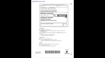 PEARSON EDEXCEL AS RELIGIOUS STUDIES PAPER 3 2023 (8RS0/03:New Testament Studies)