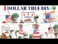NEW Dollar Tree DIY | 4 Patriotic Farmhouse 4th of July | 🇺🇸
