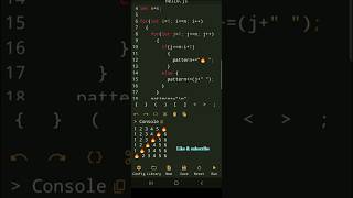 Amazing pattern coding 🔥🔥|| Day-47 || #js #computer #science #engineering #viral #shorts