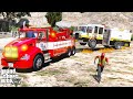 GTA 5 Real Life Mod #278 Heavy Wrecker Tow Truck Towing A Firetruck That Caught On Fire