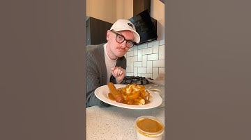 Dish up our chippy tea! Chips, sausage and curry sauce! #chippytea #takeaway #chips #dishup #shorts