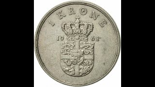 Denmark 1 krone, 1962Coin Coins Money