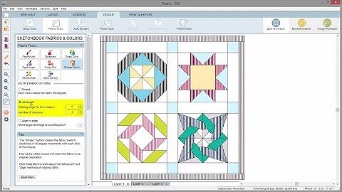 How to Rotate Fabric in a Quilt in Electric Quilt 8 (EQ8) Software