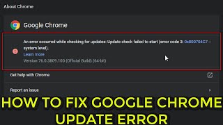 Google Chrome Won't Update FIX 2019 Guide Error Code image