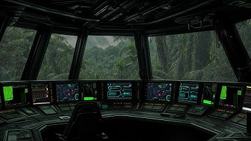 🌿 Futuristic Rainforest Lab in Heavy Rain – Thunderstorm & Wind Sounds for Relaxation ⚡🌧️