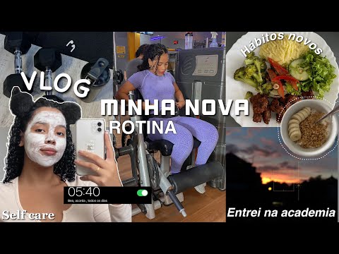 Minha nova rotina, acordando as 5h | entrei na academia 🏋🏽 trabalho, organização, self care (vlog)