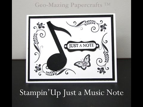 stampinup just a music note card youtube musical note card