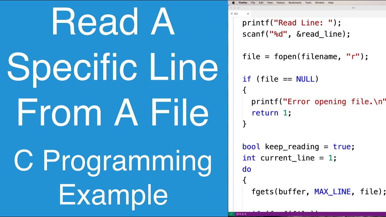 Read A Specific Line From A File | C Programming Example - Youtube