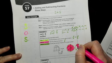 Saxon Course 1 - Lesson 57: Adding and Subtracting Fractions: Three Steps (S.O.S.)