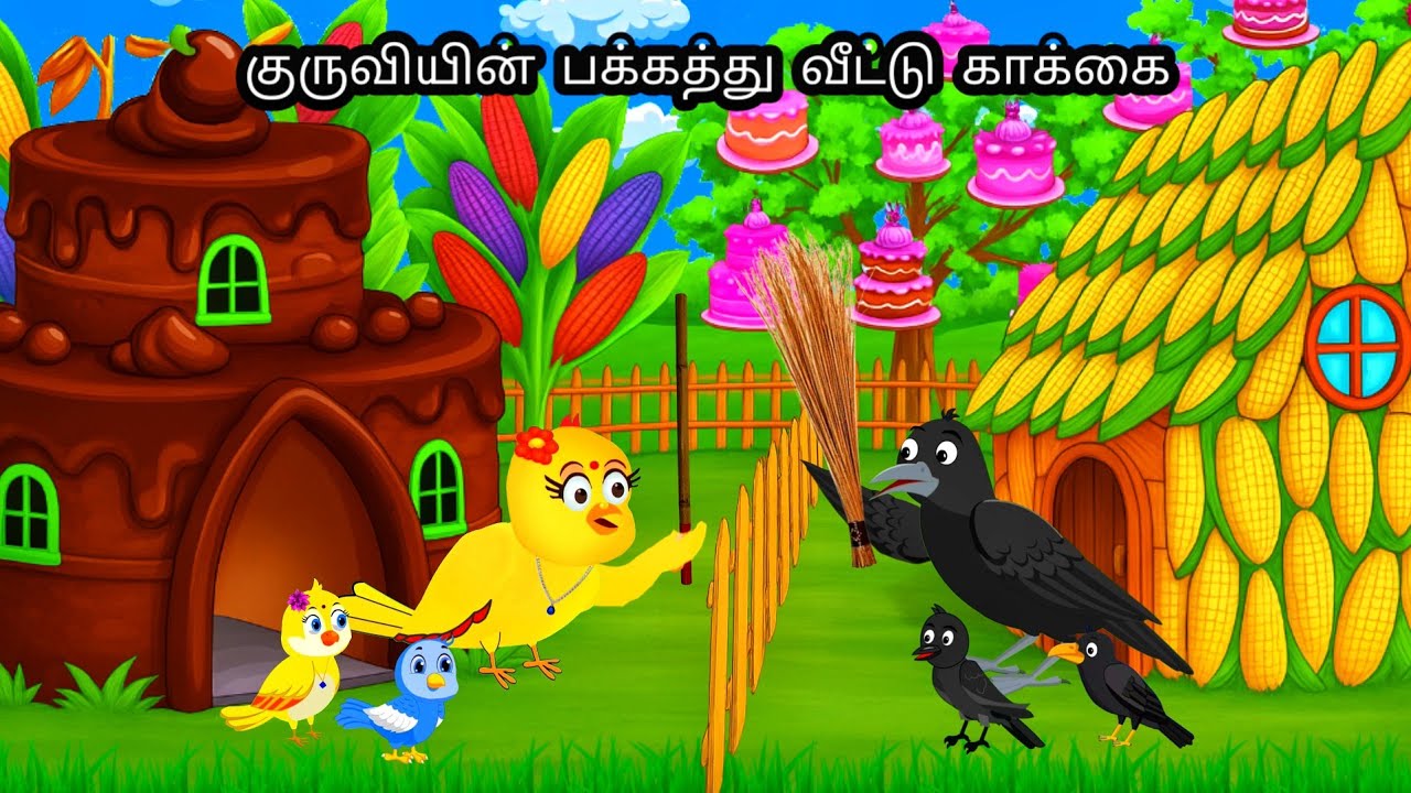 PEACACK AND CROW  IN JUNGLE STORY /MORAL STORY IN TAMIL / VILLAGE BIRDS CARTOON