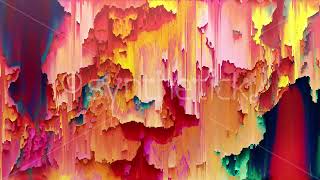 Pixel sorting loop, glitch art, data error. Colorful abstract background