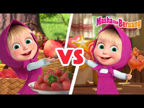 🍭🆚 🍎 Permen vs Buah 🍉⚔️🧁 Koleksi kartun episode terbaik 🎬 Masha dan Beruang