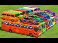 Transporting school mini buses  dacia police cars with buses  farming simulator 22