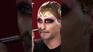 Wow 😳😬 Full Drag Makeup with METAL Pins #drag #malemakeup #shorts