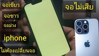 แก้ไอโฟน จอเขียว จอขาว ไม่ต้องเปลี่ยนหน้าจอ จอยังไม่เสีย iphone 12 13 14 แก้จอเขียว green screen