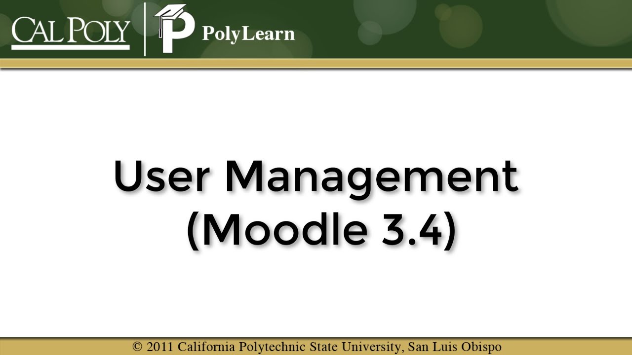 PolyLearn: Basic User Management (Moodle 3.4) - YouTube