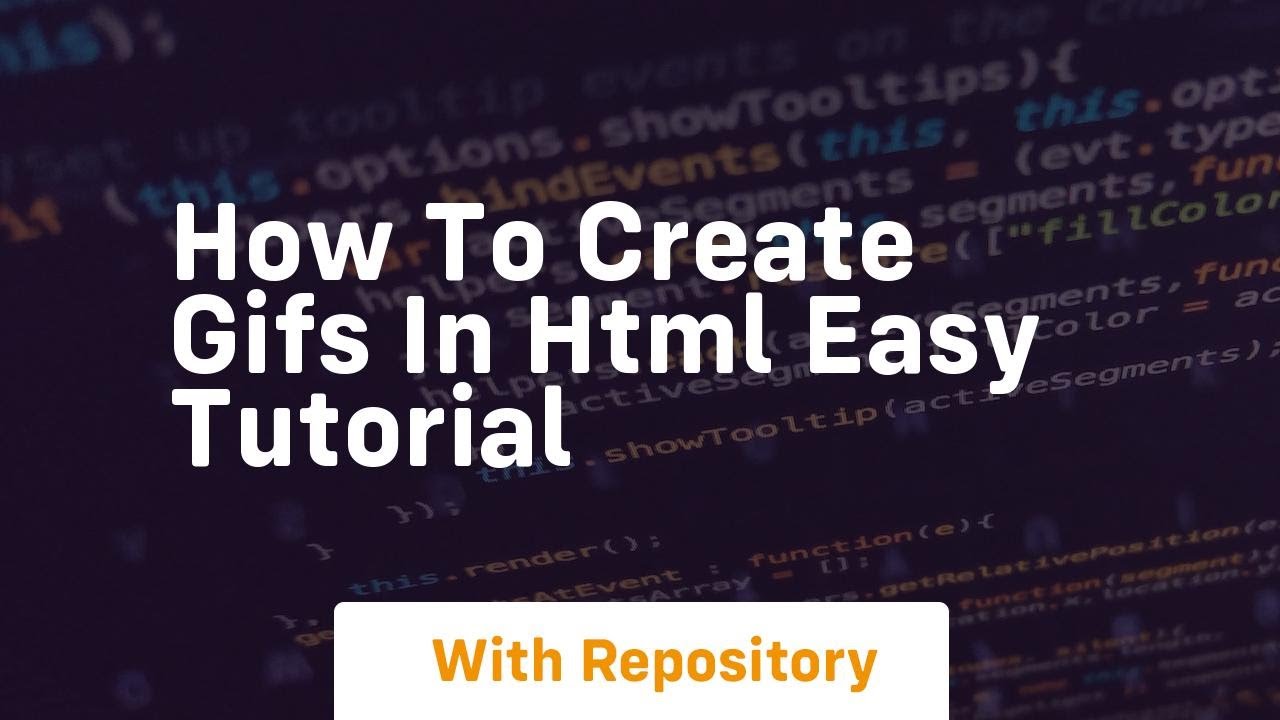 How to create gifs in html easy tutorial - YouTube