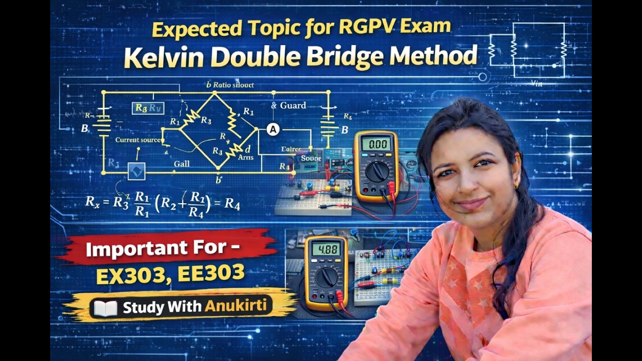 KELVIN DOUBLE BRIDGE METHOD | EMMI | EX303| EE303 | #education #rgpvbhopal #electrical