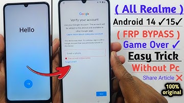 All Realme Frp Bypass Android 14 15 Game Over | Share article Not Working | Without PC | New Update 