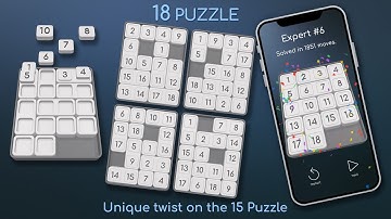 Play 18 Puzzle game, an innovative sliding puzzle!