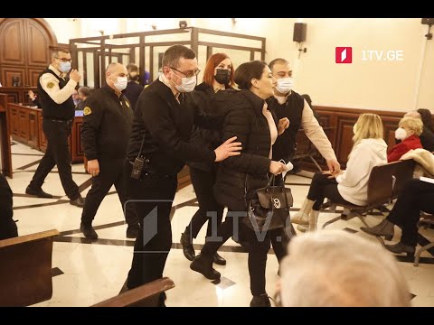 თაკო ჩარკვიანი მიხეილ სააკაშვილის სასამართლო პროცესიდან მანდატურებმა გაიყვანეს