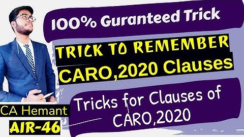 Trick to remember CARO 2020 clauses | Learn CARO 2020 clauses