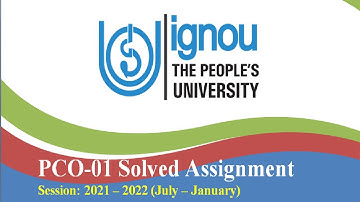PCO 01 Solved Assignment 2021 22